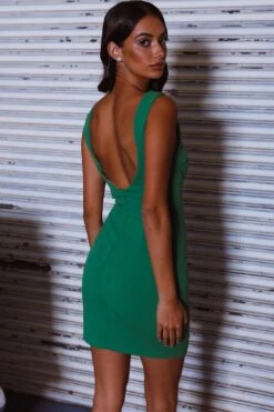 Move Maker Thick Strap Cut-Out Detail Mini Dress Green -Selfie Leslie Shop CM1694J 20GREEN 8