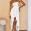 Gianna Strapless Waist Tie Midi Dress White 1 Gianna Strapless Waist Tie Midi Dress White -Selfie Leslie Shop CM1739J 20WHITE 1