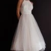 Andria Halterneck Tulle Midi Dress Ivory 1 Andria Halterneck Tulle Midi Dress Ivory -Selfie Leslie Shop CM2005J 20IVORY 2