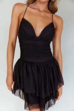 Nightingale Ruched Mesh Mini Dress Black 16 Nightingale Ruched Mesh Mini Dress Black -Selfie Leslie Shop CM5046H 20BLACK 6