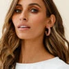 Sydney Perspex Hoop Pearl Back Earrings Rose
