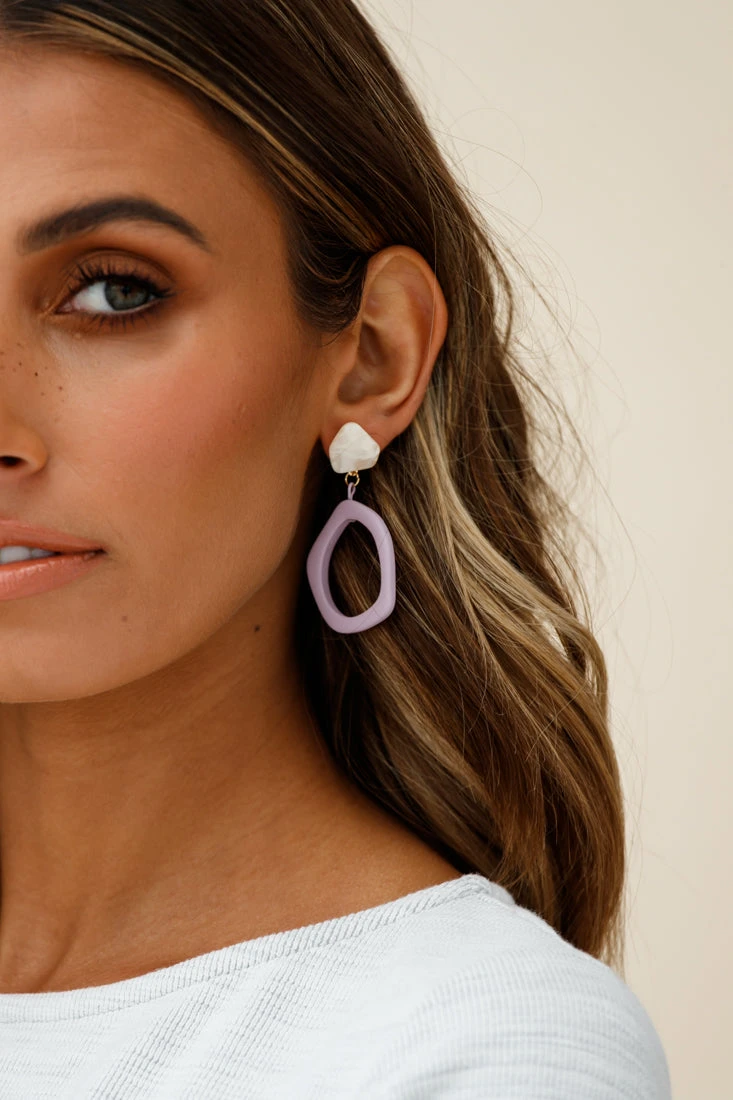 Myanmar Earrings Mauve 3 Myanmar Earrings Mauve