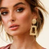 Manhattan Geometric Earrings Gold -Selfie Leslie Shop ER00019 GOLD 1