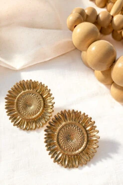 Sunflower Gold Earrings -Selfie Leslie Shop ER00023 GOLD 3