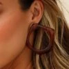 Dora Geometric Acrylic Earrings Brown 1 Dora Geometric Acrylic Earrings Brown -Selfie Leslie Shop ER00027 BROWN 1
