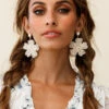 Serendipity Beaded Flower Earrings Clear -Selfie Leslie Shop ER00032 CLEAR 1