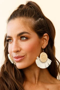 Kenya Diamante Accent Woven Straw Earrings Natural -Selfie Leslie Shop ER00038 NATURAL 4