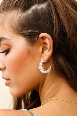 Jasmine Raw Cut Earrings Clear