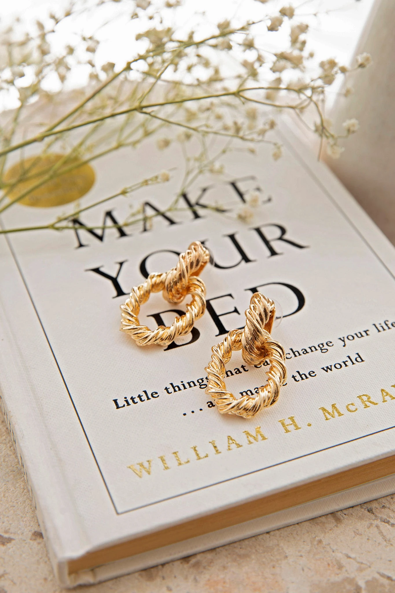 Melrose Twisted Oval Earrings Gold 3 Melrose Twisted Oval Earrings Gold