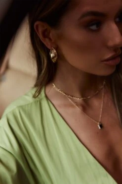 Celia Twist Hoop Earrings Gold 14 Celia Twist Hoop Earrings Gold -Selfie Leslie Shop ER00052 20GOLD 20OS 6