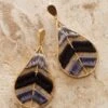 Pippa Woven Chevron Earrings Gold