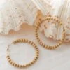 Nala Wooden Bead Hoop Earrings Beige -Selfie Leslie Shop ER00078 20BEIGE 1