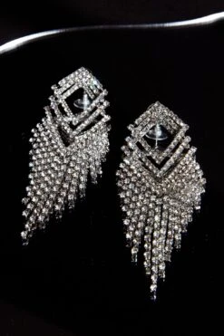 Kate Diamante Kite Drop Earrings Silver -Selfie Leslie Shop ER00087 20SILVER 2