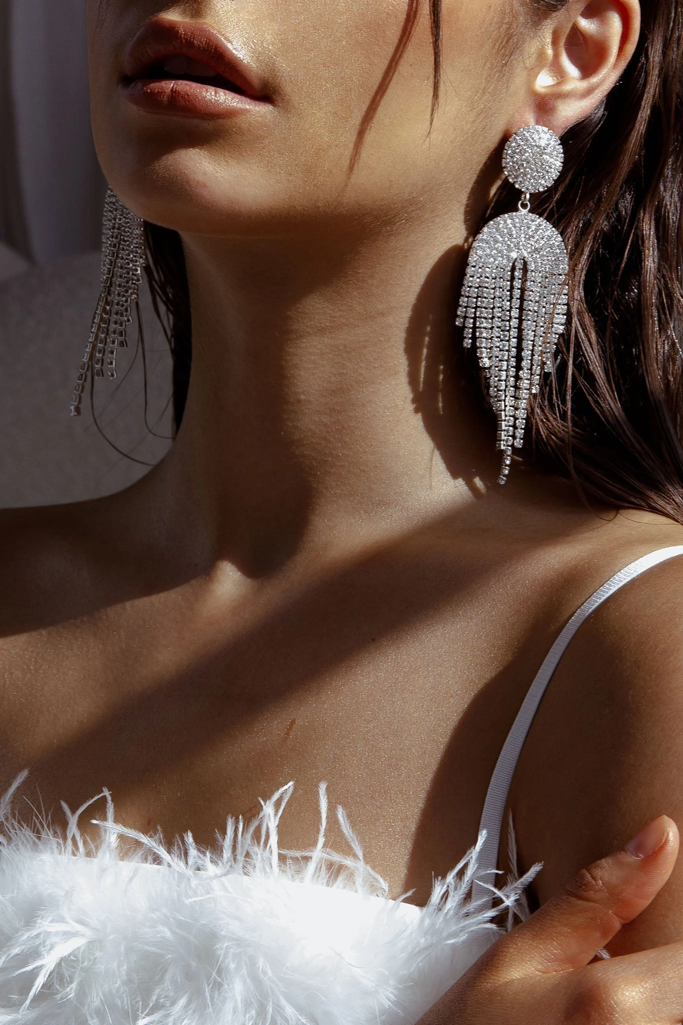 Kiara Circle Cascade Earrings Silver 5 Kiara Circle Cascade Earrings Silver - Image 3