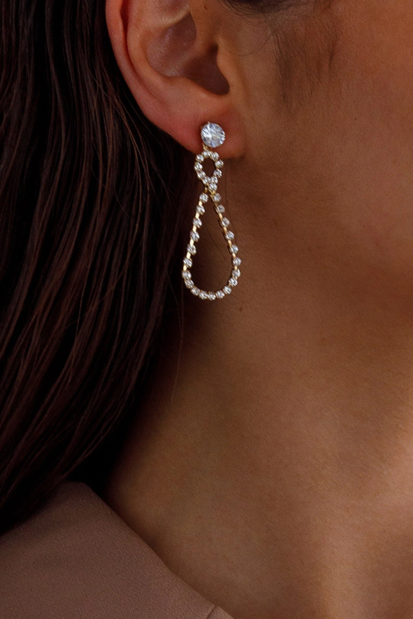 Ava Crystal Embellished Earrings Gold 4 Ava Crystal Embellished Earrings Gold - Image 2