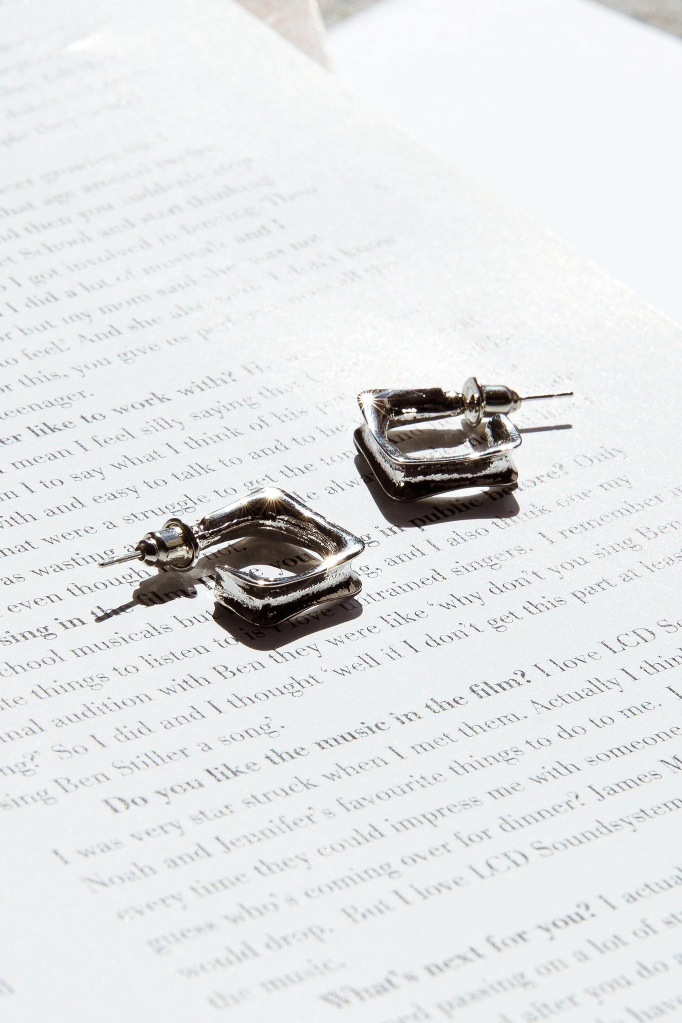 Maddox Small Square Hoop Earrings Silver 4 Maddox Small Square Hoop Earrings Silver - Image 2