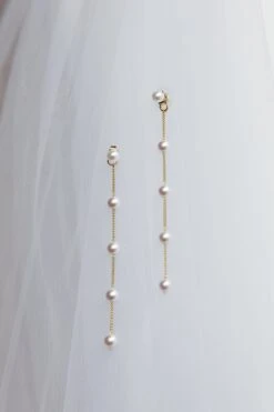 Gaia Pearl Drop Earrings Gold -Selfie Leslie Shop ER00109 20GOLD 2