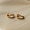 Graduation Diamante Hoop Earrings Gold