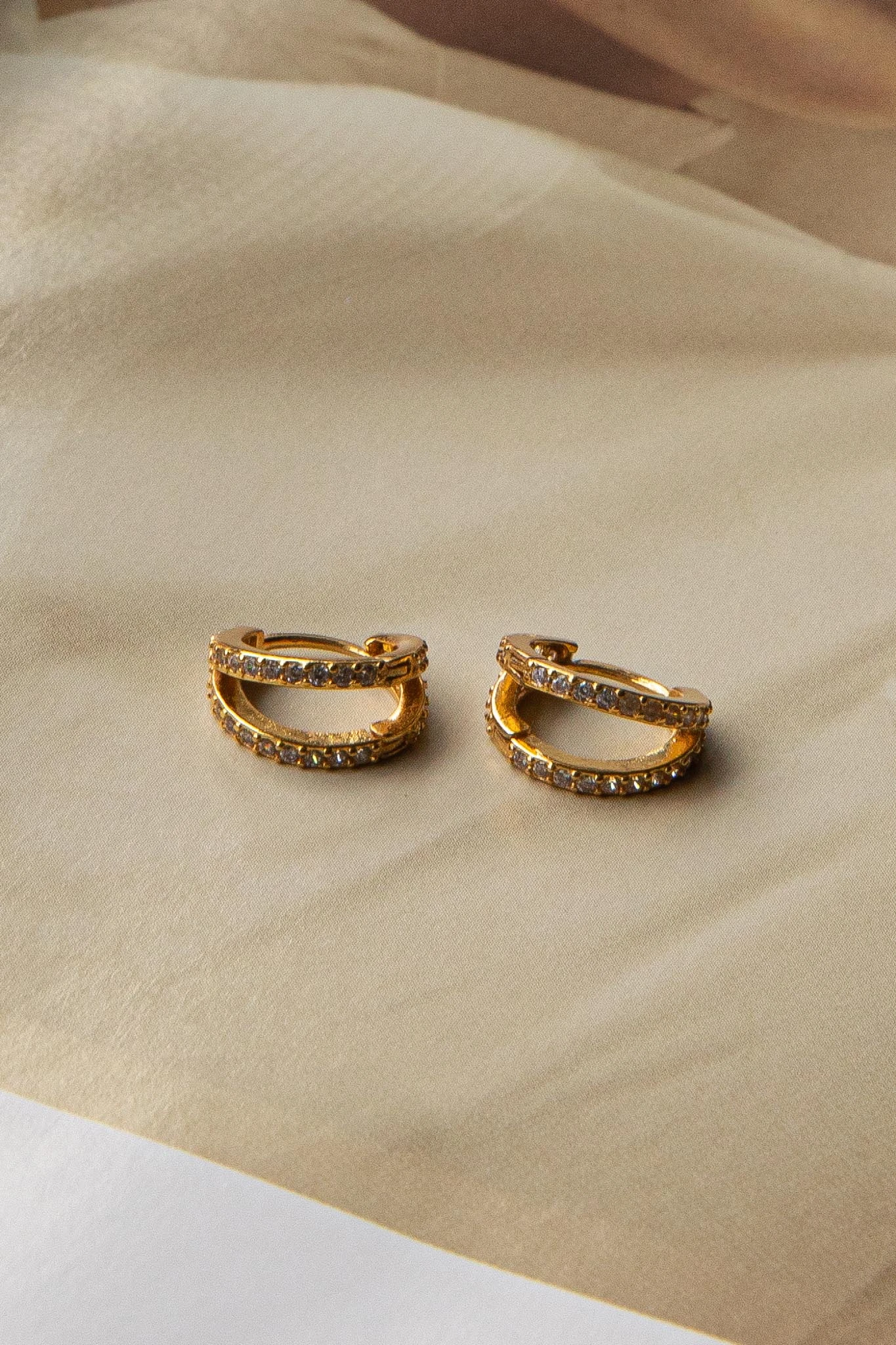 Graduation Diamante Hoop Earrings Gold 3 Graduation Diamante Hoop Earrings Gold