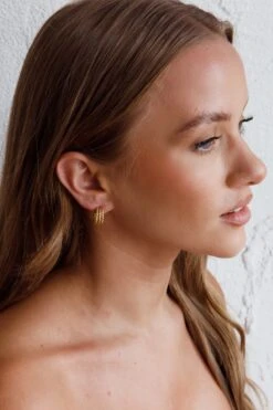 Goldilocks Open Hoop Earrings Gold -Selfie Leslie Shop ER0128GOLD 4