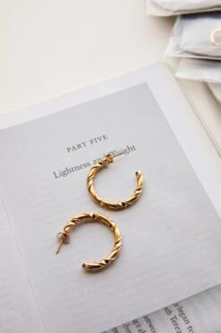 Rachmaninov Open Hoop Earrings Gold
