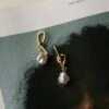 Ariel Pearl Drop Earrings Gold 2 Ariel Pearl Drop Earrings Gold -Selfie Leslie Shop ER0142GOLD 1