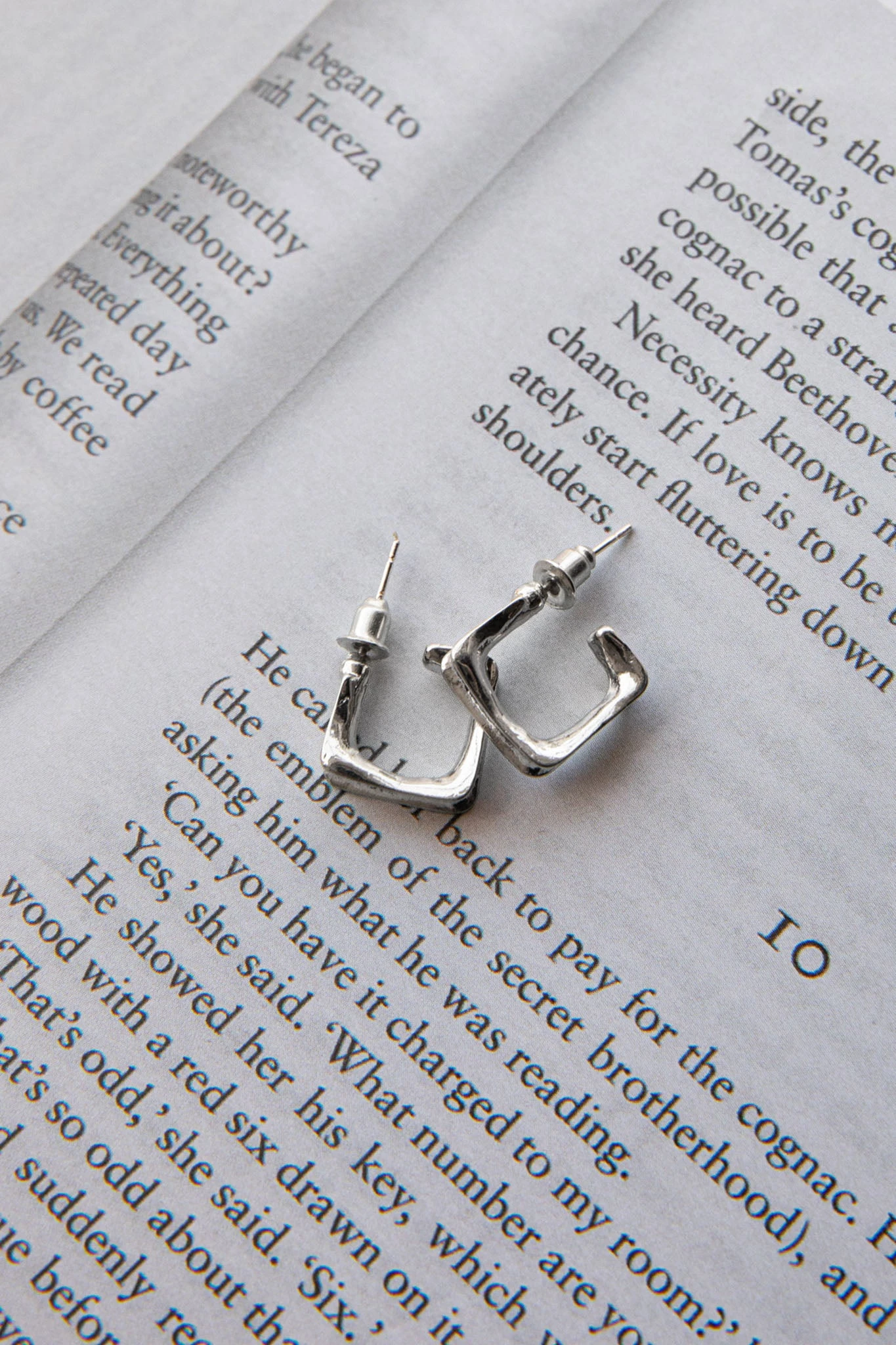 Isis Open Trapeze Hoop Earrings Silver 5 Isis Open Trapeze Hoop Earrings Silver - Image 3
