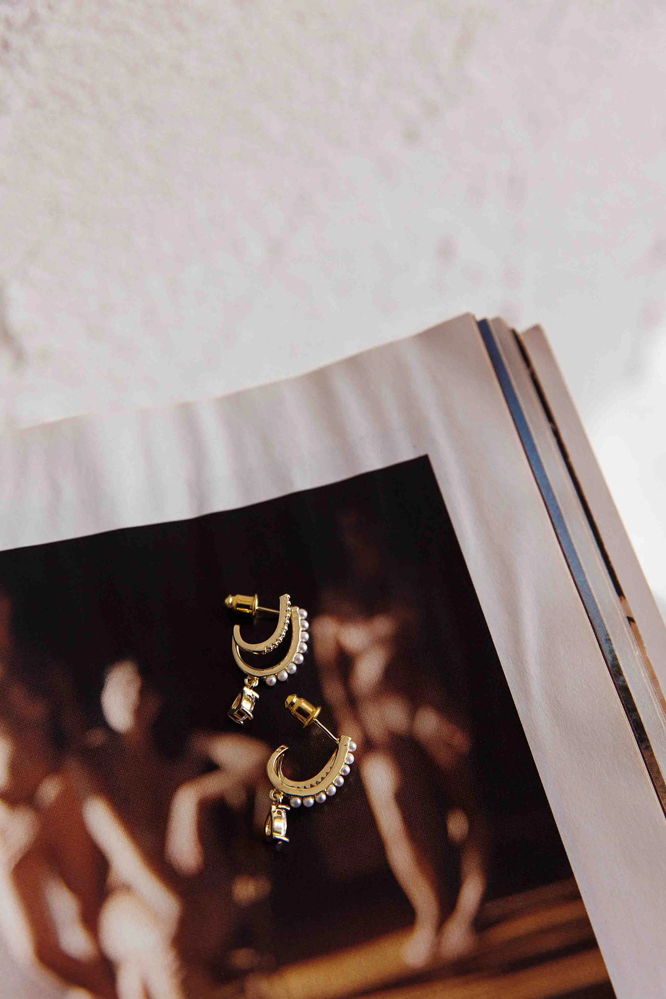 Dawn Double Pierce Illusion Earrings Gold 9 Dawn Double Pierce Illusion Earrings Gold - Image 7