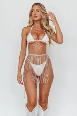 Venus Rising Diamante Bodychain Skirt Silver -Selfie Leslie Shop FS0003 20SILVER 5