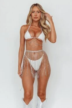 Venus Rising Diamante Bodychain Skirt Silver -Selfie Leslie Shop FS0003 20SILVER 8