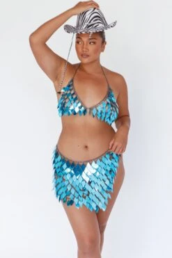 River Festival Shiny Sequins 2 Piece Set Blue 13 River Festival Shiny Sequins 2 Piece Set Blue -Selfie Leslie Shop FS0007BLUE 3