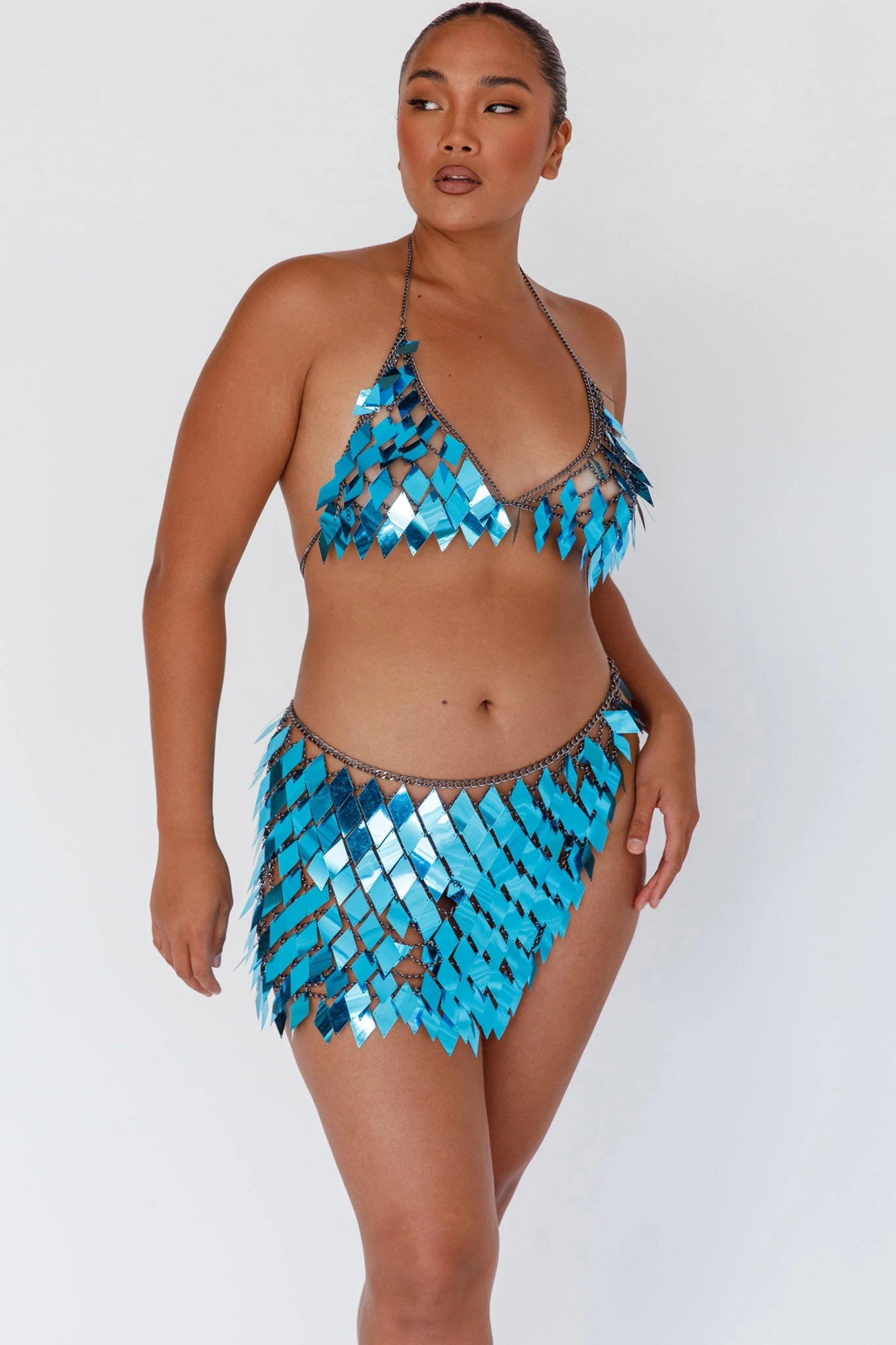 River Festival Shiny Sequins 2 Piece Set Blue 7 River Festival Shiny Sequins 2 Piece Set Blue - Image 5