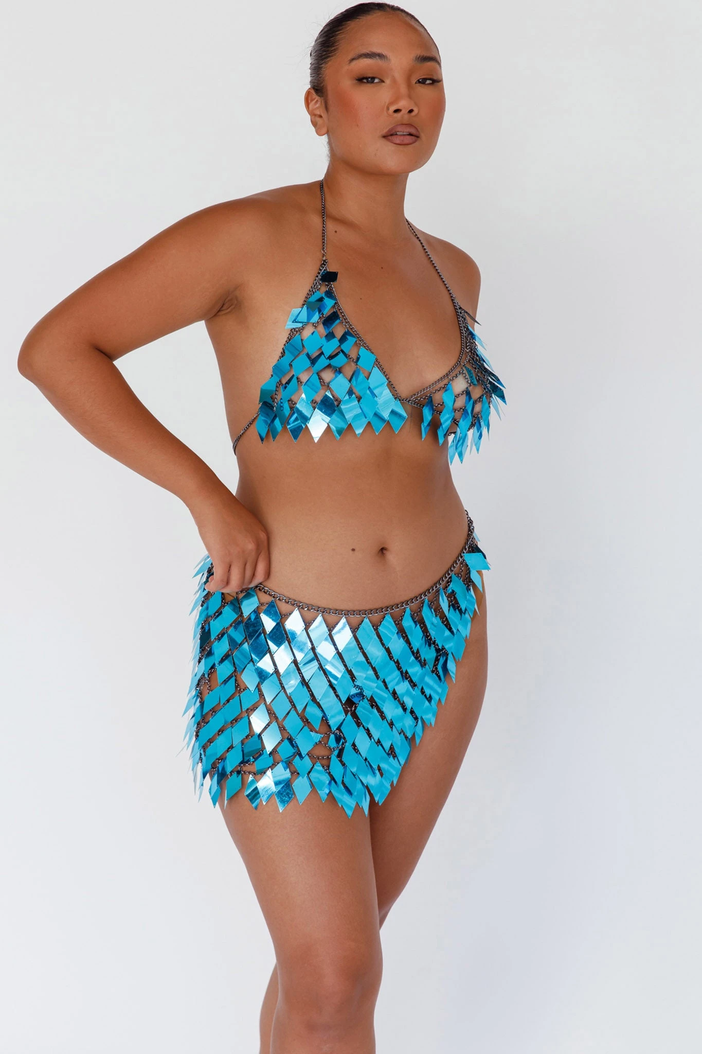 River Festival Shiny Sequins 2 Piece Set Blue 8 River Festival Shiny Sequins 2 Piece Set Blue - Image 6