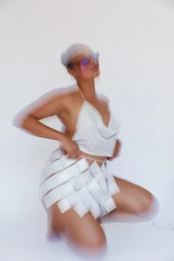 Twinkle Diamante Crop Vest Silver -Selfie Leslie Shop FS0008SILVER 1 featured