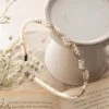 Adelina Pearl & Diamante Thin Headband White