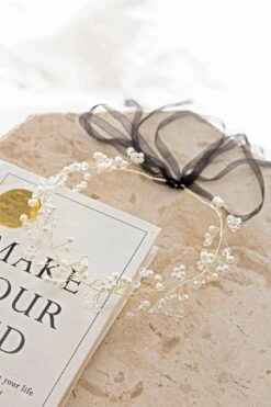 Enchanted Pearl & Crystal Wire Headband Gold 8 Enchanted Pearl & Crystal Wire Headband Gold -Selfie Leslie Shop HA00023 20GOLD 2