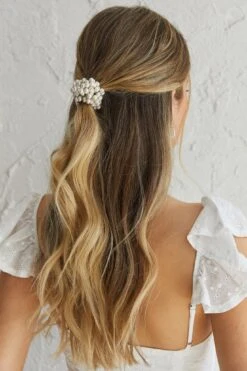 Carina Pearl & Satin Bow Hair Tie Black -Selfie Leslie Shop HA00024 20BLACK 3