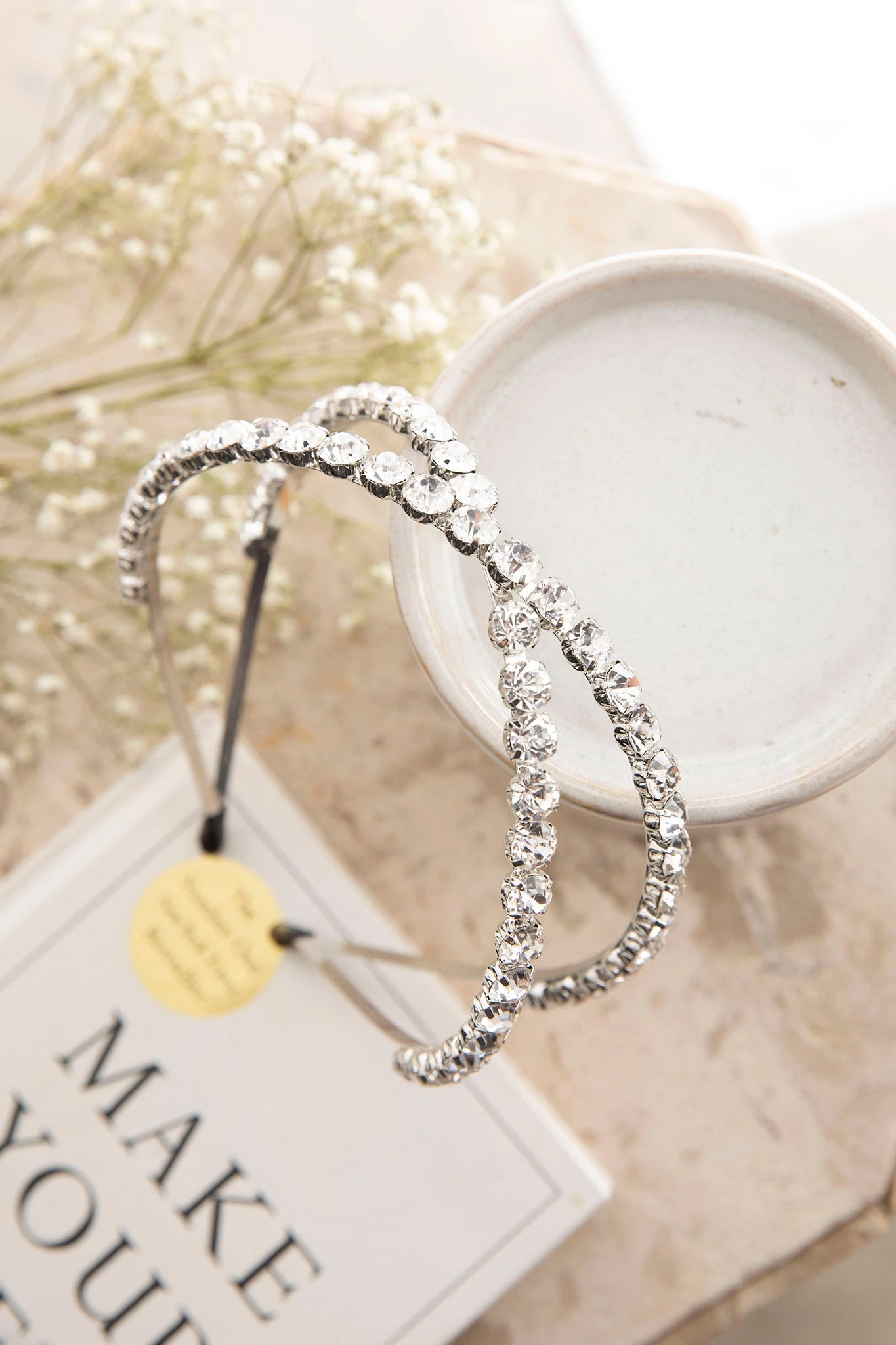 Silver Screen Rhinestone Headband Silver 4 Silver Screen Rhinestone Headband Silver - Image 2