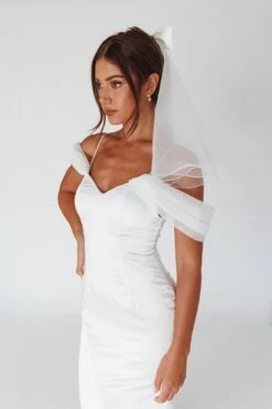 Florence Bow Bridal Veil White 13 Florence Bow Bridal Veil White -Selfie Leslie Shop HA0084 20WHITE 4