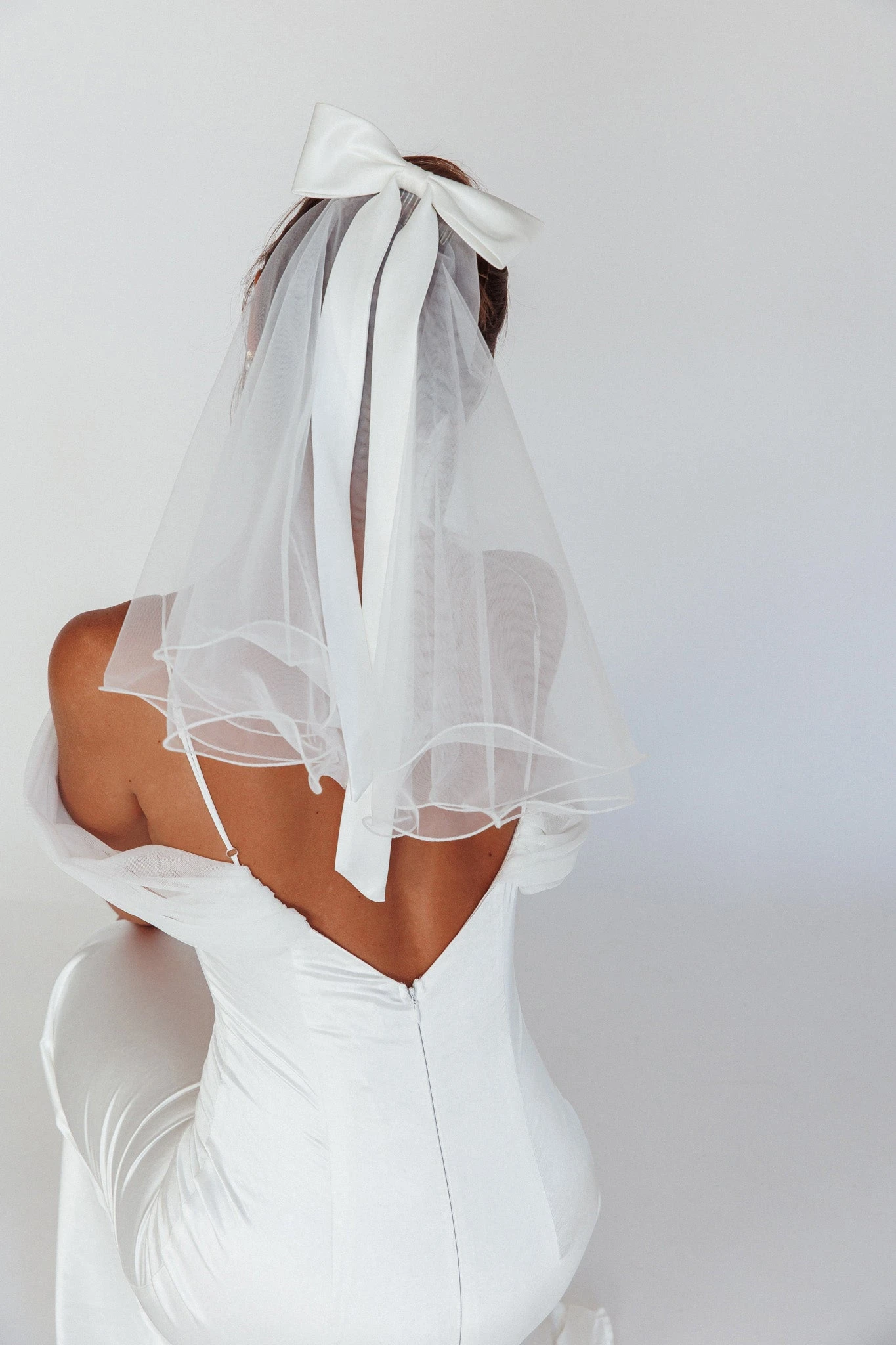 Florence Bow Bridal Veil White 9 Florence Bow Bridal Veil White - Image 7