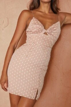 Molli Cami Strap Twist Feature Mini Dress Textured Floral Mocha 23 Molli Cami Strap Twist Feature Mini Dress Textured Floral Mocha -Selfie Leslie Shop KJ0015DS01 20MOCHA 4