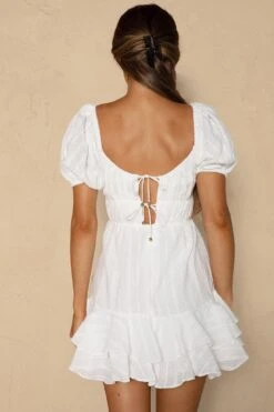 First Light Puff Sleeve Ruffle Dress White 15 First Light Puff Sleeve Ruffle Dress White -Selfie Leslie Shop KJ0170DR08 20WHITE 7