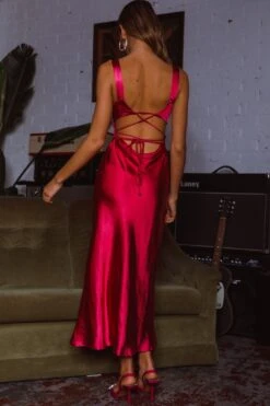 Belle Epoque Drawstring Bust Midi Dress Hot Pink -Selfie Leslie Shop ME0119J 20HOT 20PINK 7