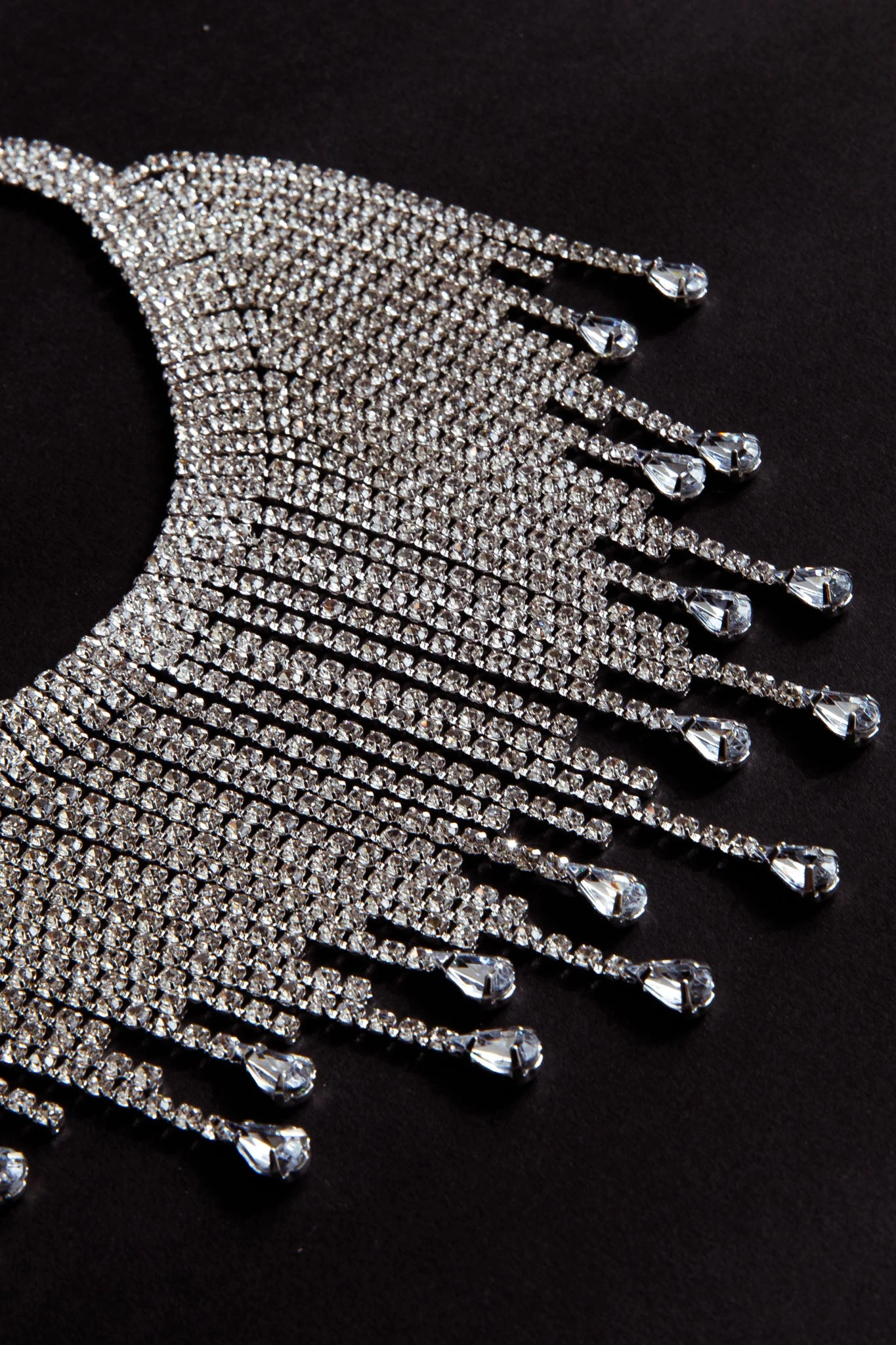 Isadora Cascade Crystal Necklace Silver 7 Isadora Cascade Crystal Necklace Silver - Image 5