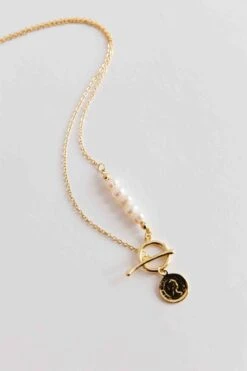 Meliza Pearl & Coin Necklace Gold -Selfie Leslie Shop NK0019 20GOLD 2