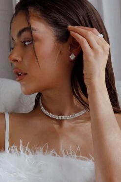 Suite Life Diamante Earrings, Ring And Necklace Set Silver -Selfie Leslie Shop SET00001 20SILVER 3