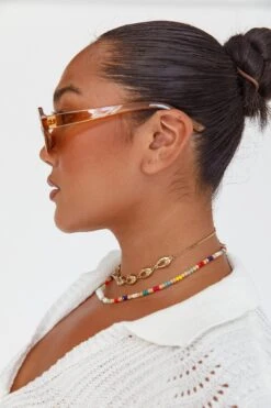 Charlie Neon Oval Sunglasses Tea -Selfie Leslie Shop SG007TEA 7