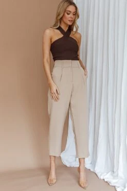 Chance Encounter Straight Leg Pants Latte -Selfie Leslie Shop SL11830PLATTE 6