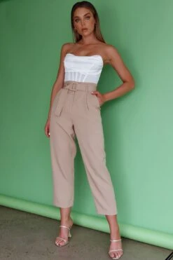 Chance Encounter Straight Leg Pants Latte -Selfie Leslie Shop SL11830P 20LATTE 2