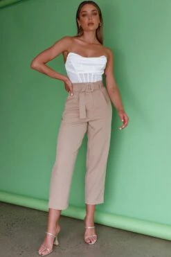 Chance Encounter Straight Leg Pants Latte -Selfie Leslie Shop SL11830P 20LATTE 7